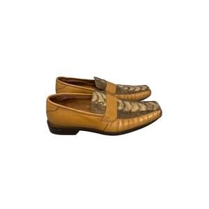 Stacy Adams Men Size 10 Brown Leather Animal Crocodile Loafer Formal Dress Shoes